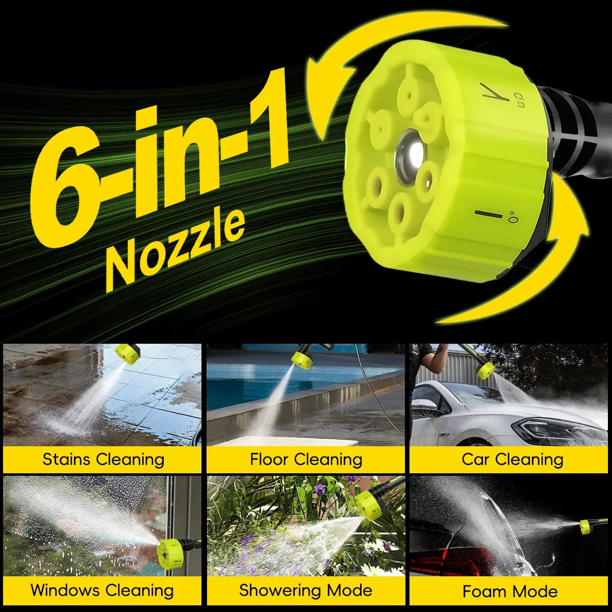 Wireless High Pressure Cleaner with Single-Port Charging Dock & Detergent Bottle, Handheld Portable Power Washer for Auto Washing, Household Sanitizing and Garden Irrigation