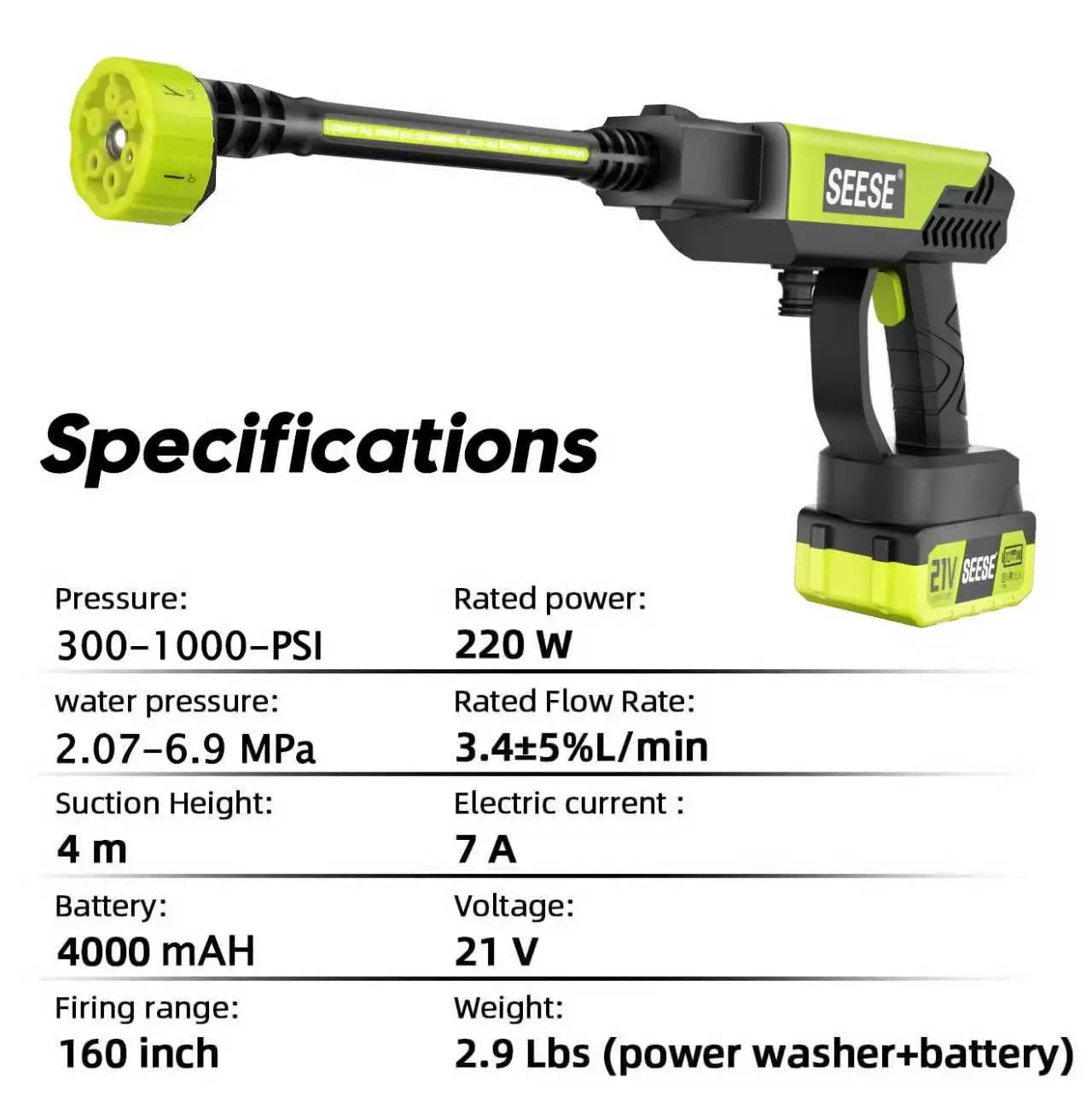 Wireless High Pressure Cleaner with Single-Port Charging Dock & Detergent Bottle, Handheld Portable Power Washer for Auto Washing, Household Sanitizing and Garden Irrigation