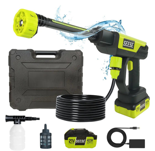 Wireless High Pressure Cleaner with Single-Port Charging Dock & Detergent Bottle, Handheld Portable Power Washer for Auto Washing, Household Sanitizing and Garden Irrigation