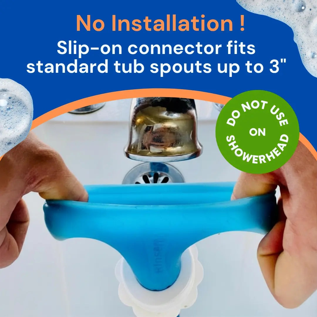 Tool-Free 5 Feet Tub Spout Spray Hose Attachment, Portable Shower Sprayer for Hair Rinse, Baby Bath & Pet Washing