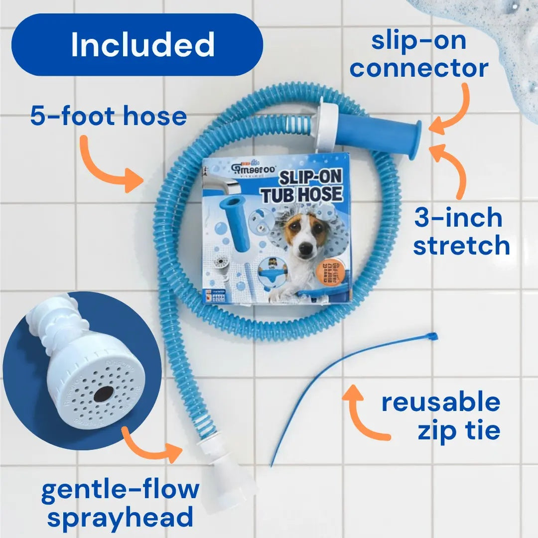 Tool-Free 5 Feet Tub Spout Spray Hose Attachment, Portable Shower Sprayer for Hair Rinse, Baby Bath & Pet Washing