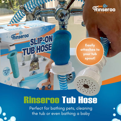 Tool-Free 5 Feet Tub Spout Spray Hose Attachment, Portable Shower Sprayer for Hair Rinse, Baby Bath & Pet Washing