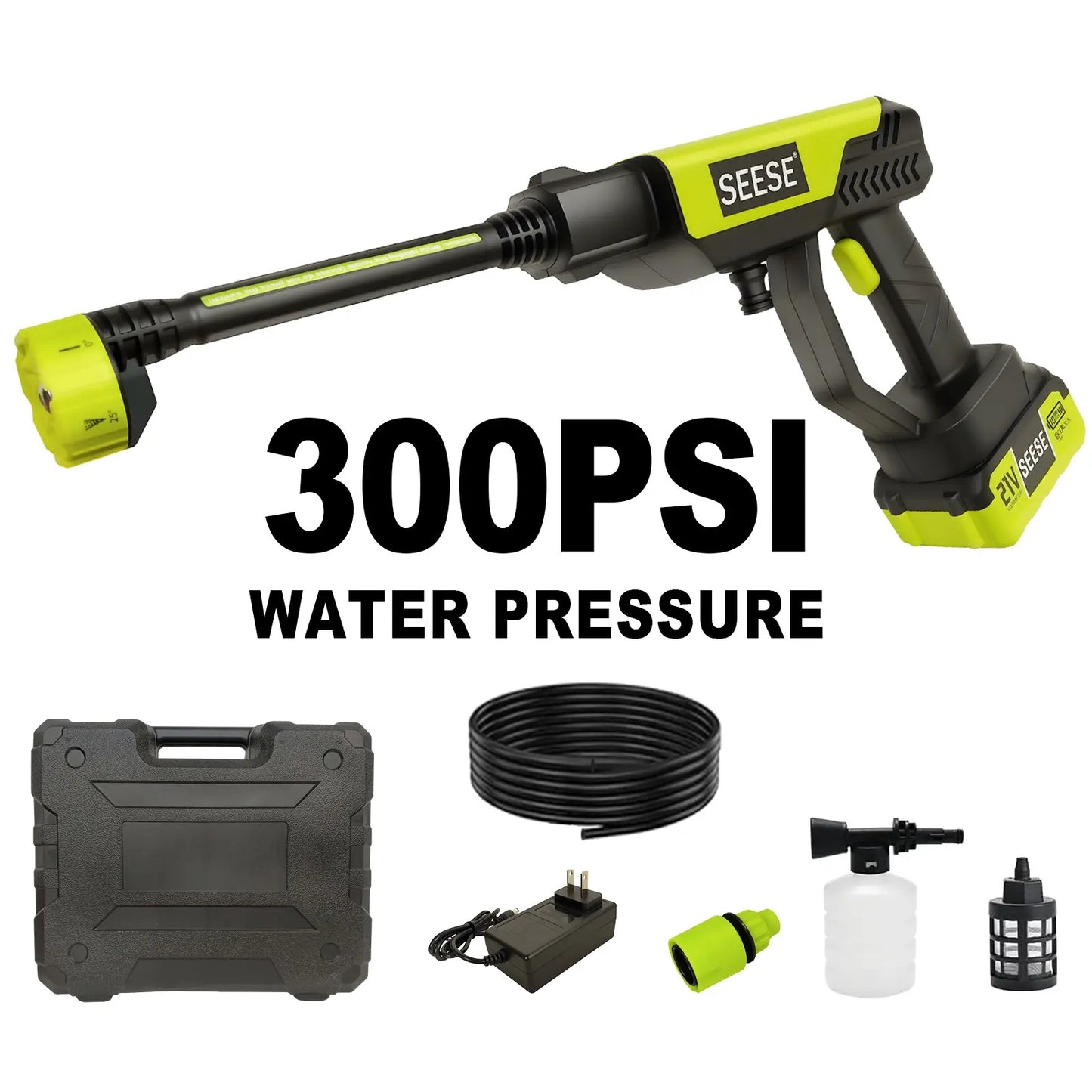 Wireless High Pressure Cleaner with Single-Port Charging Dock & Detergent Bottle, Handheld Portable Power Washer for Auto Washing, Household Sanitizing and Garden Irrigation