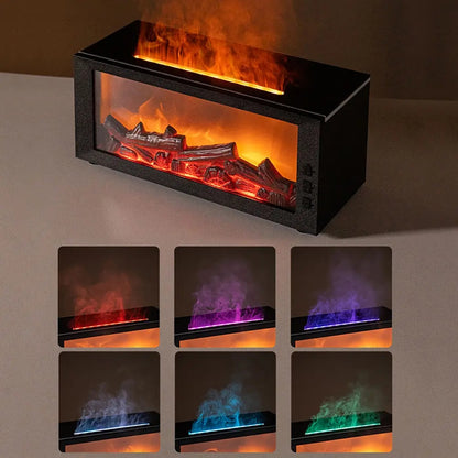 LED Flame Effect Essential Oil Diffuser Mini USB Cool Mist Humidifier, Remote Controlled Colorful Aroma Fragrance Machine, Household Air Purifier Scent Diffuser Humidifier
