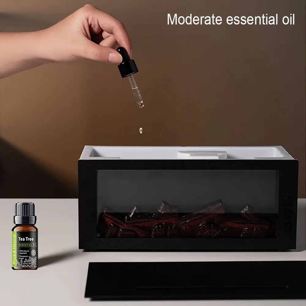 LED Flame Effect Essential Oil Diffuser Mini USB Cool Mist Humidifier, Remote Controlled Colorful Aroma Fragrance Machine, Household Air Purifier Scent Diffuser Humidifier