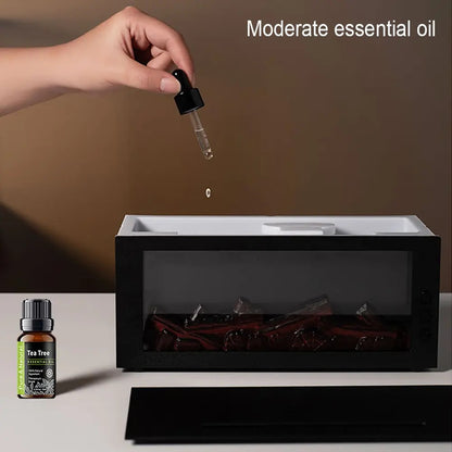 LED Flame Effect Essential Oil Diffuser Mini USB Cool Mist Humidifier, Remote Controlled Colorful Aroma Fragrance Machine, Household Air Purifier Scent Diffuser Humidifier
