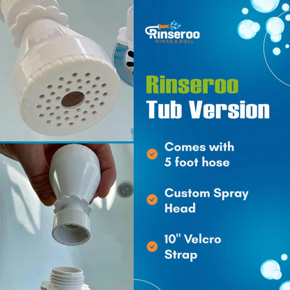 Tool-Free 5 Feet Tub Spout Spray Hose Attachment, Portable Shower Sprayer for Hair Rinse, Baby Bath & Pet Washing